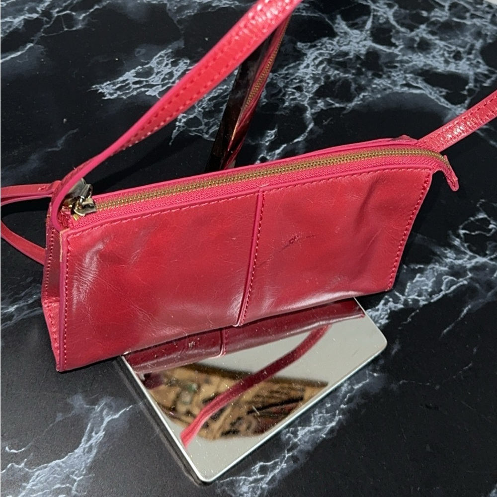 НОВО Jewel Leather Crossbody Bag Cranberry Red Small Bag Purse AUTHENTIC - Picture 7 of 9